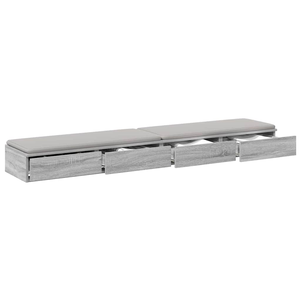 Bed Drawers Grey Sonoma 180 x 36.5 x 16.5 cm Engineered Wood
