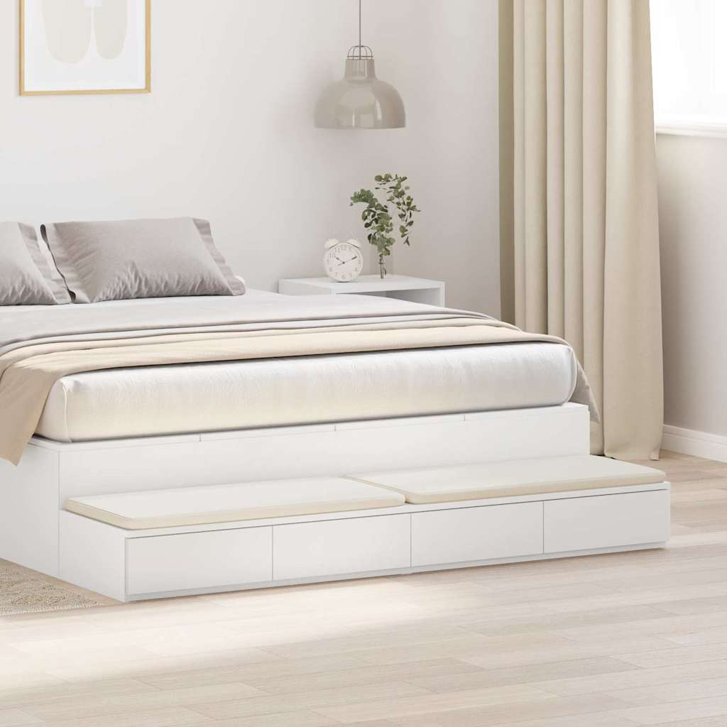 Bed Drawers White 135 x 36.5 x 16.5 cm Engineered Wood