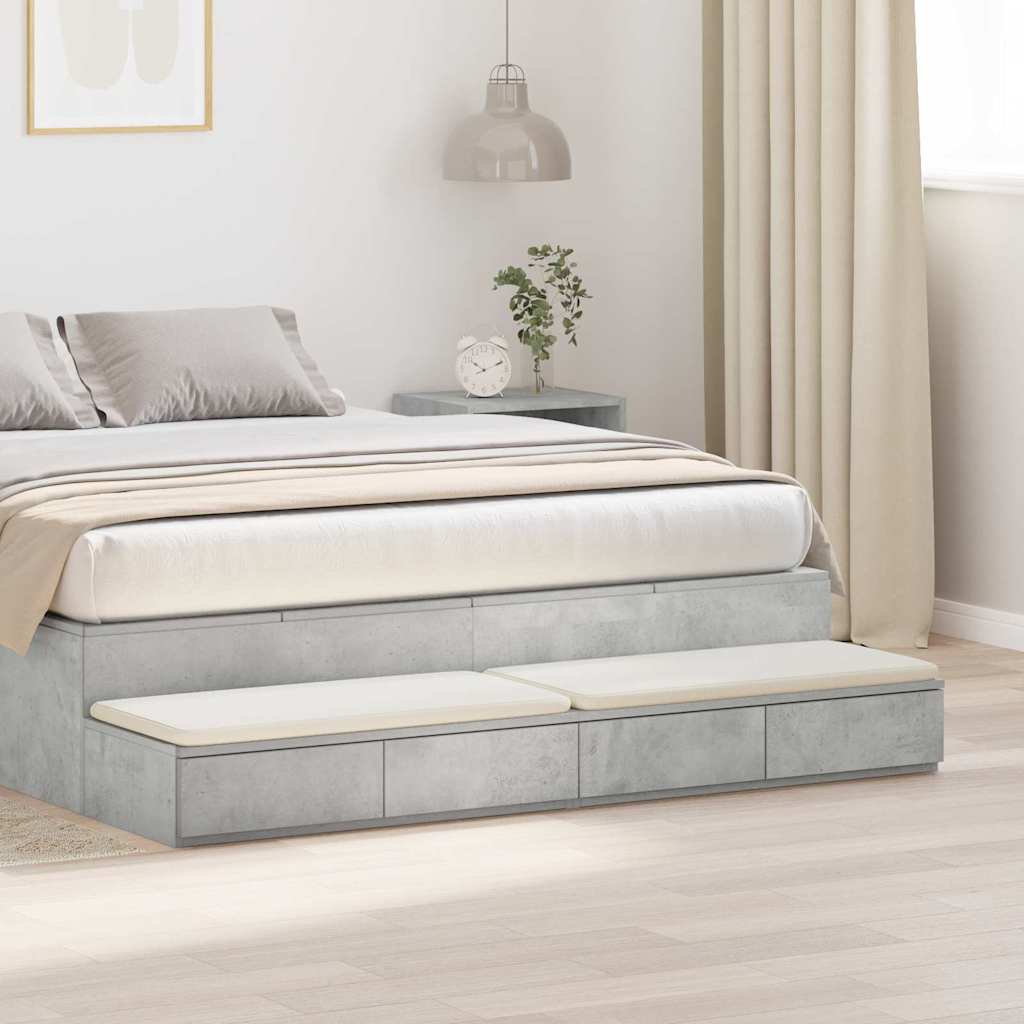 Bed Drawers Concrete Grey 135 x 36.5 x 16.5 cm Engineered Wood