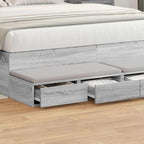 Bed Drawers Grey Sonoma 135 x 36.5 x 16.5 cm Engineered Wood