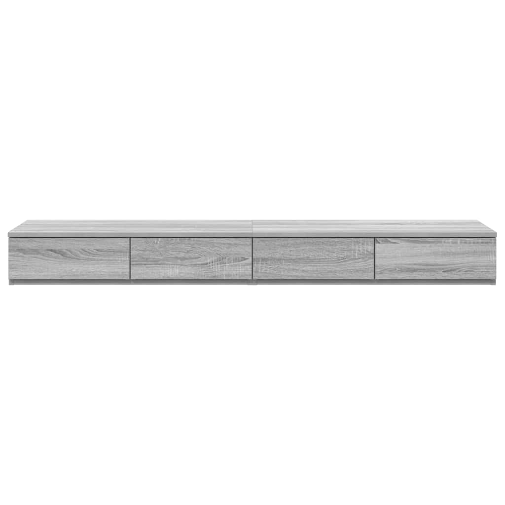 Bed Drawers Grey Sonoma 135 x 36.5 x 16.5 cm Engineered Wood