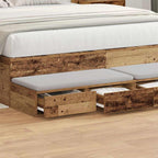 Bed Drawers Old Wood 135 x 36.5 x 16.5 cm Engineered Wood