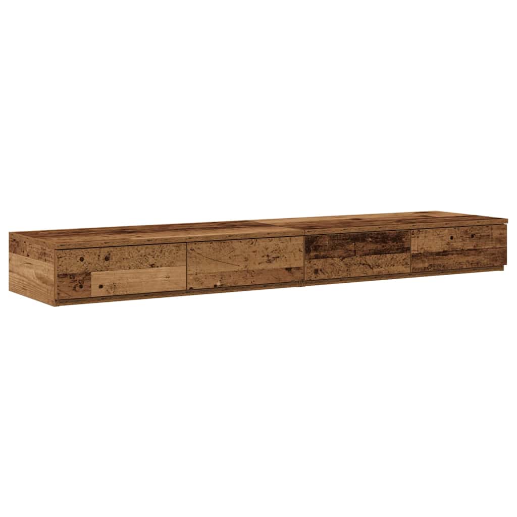 Bed Drawers Old Wood 135 x 36.5 x 16.5 cm Engineered Wood