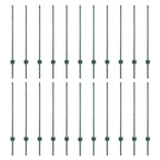 Fence Post 22 pcs Green 140 cm Steel