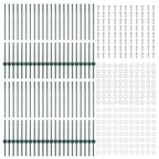Fence Post 44 pcs Green 140 cm Steel