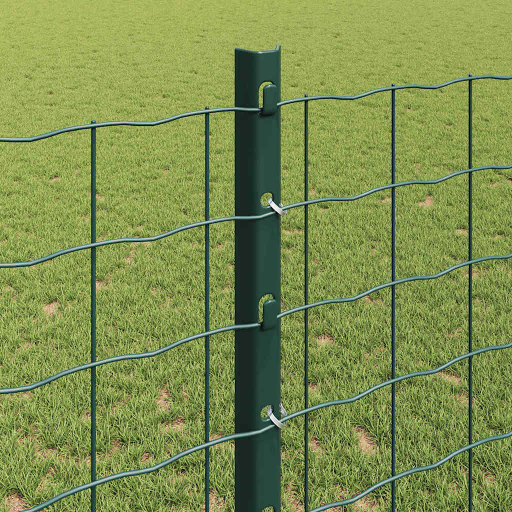 Fence Post 22 pcs Green 160 cm Steel