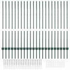 Fence Post 22 pcs Green 160 cm Steel
