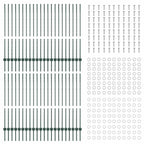 Fence Post 44 pcs Green 160 cm Steel