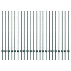 Fence Post 22 pcs Green 180 cm Steel