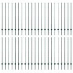 Fence Post 44 pcs Green 180 cm Steel