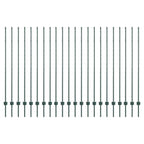 Fence Post 22 pcs Green 200 cm Steel