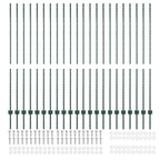 Fence Post 22 pcs Green 200 cm Steel