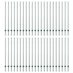 Fence Post 44 pcs Green 200 cm Steel