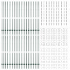 Fence Post 44 pcs Green 200 cm Steel