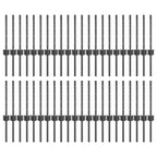 Fence Post 44 pcs Grey 80 cm Steel