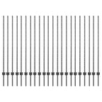 Fence Post 22 pcs Grey 180 cm Steel