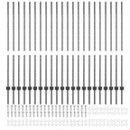 Fence Post 22 pcs Grey 180 cm Steel