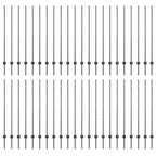 Fence Post 44 pcs Grey 180 cm Steel