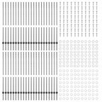 Fence Post 44 pcs Grey 180 cm Steel