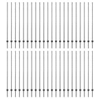 Fence Post 44 pcs Grey 200 cm Steel