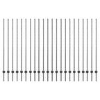 Fence Post 22 pcs Grey 200 cm Steel