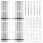 Fence Post 44 pcs Grey 200 cm Steel