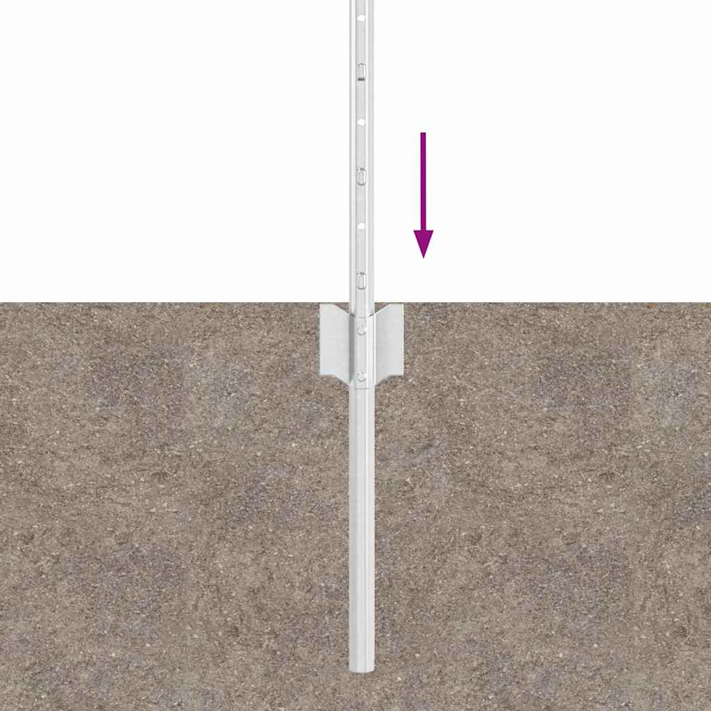 Fence Post 44 pcs Silver 80 cm Steel