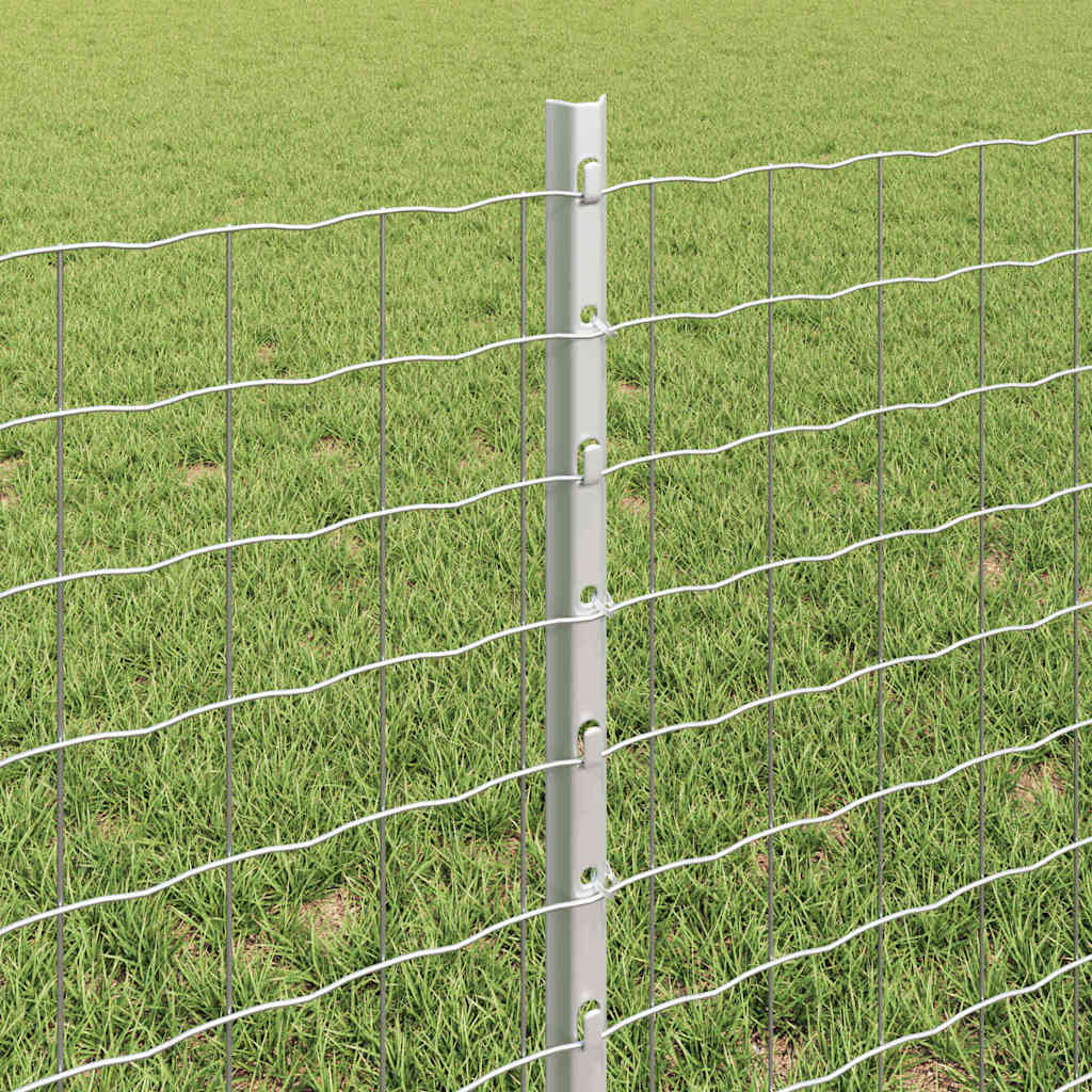 Fence Post 22 pcs Silver 100 cm Steel