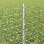 Fence Post 44 pcs Silver 100 cm Steel