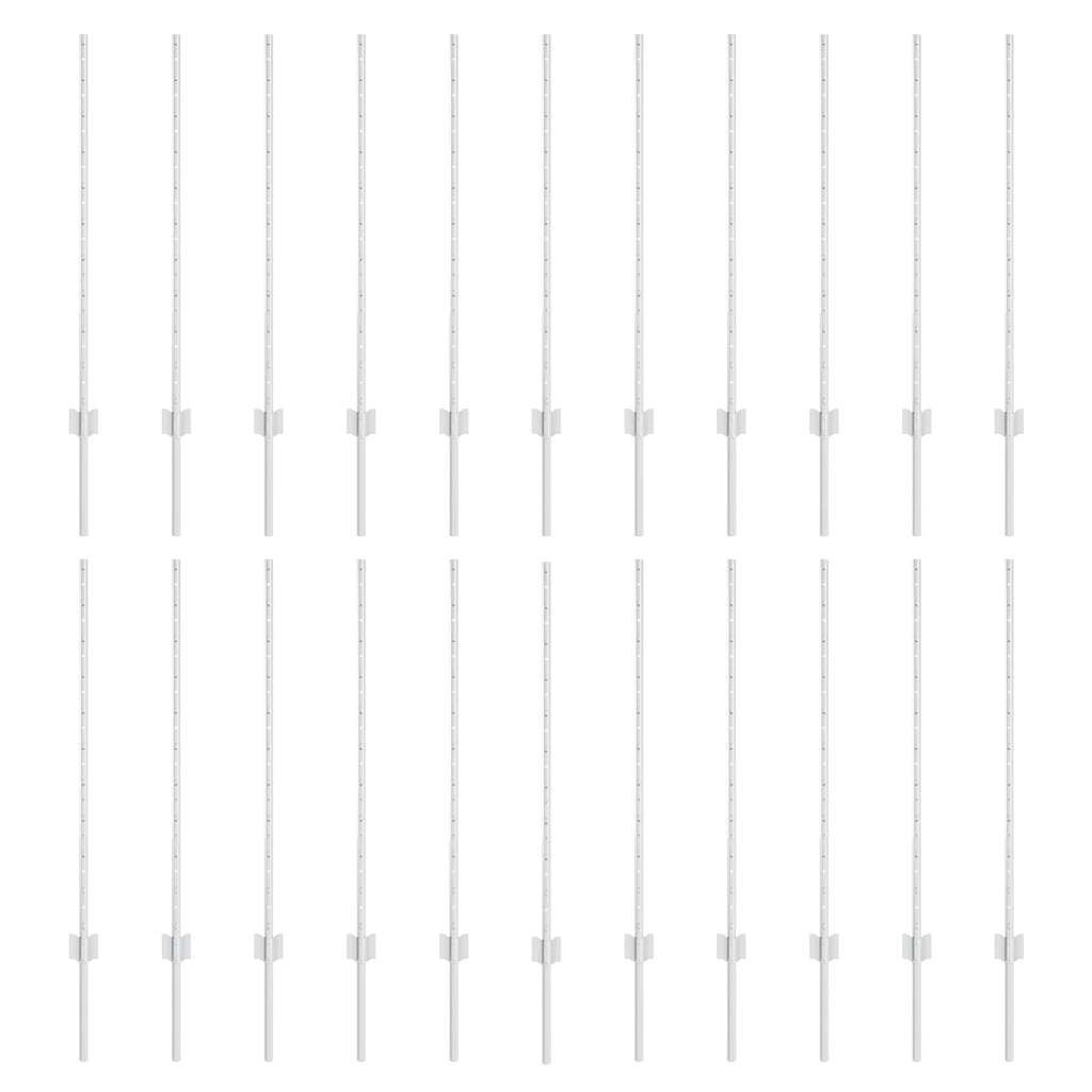 Fence Post 22 pcs Silver 140 cm Steel