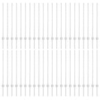 Fence Post 44 pcs Silver 140 cm Steel