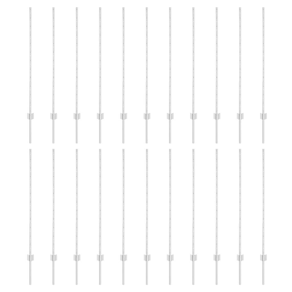 Fence Post 22 pcs Silver 160 cm Steel