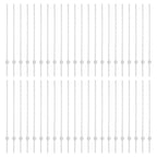 Fence Post 44 pcs Silver 160 cm Steel