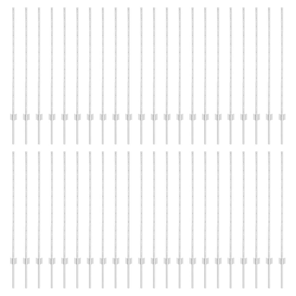 Fence Post 44 pcs Silver 160 cm Steel