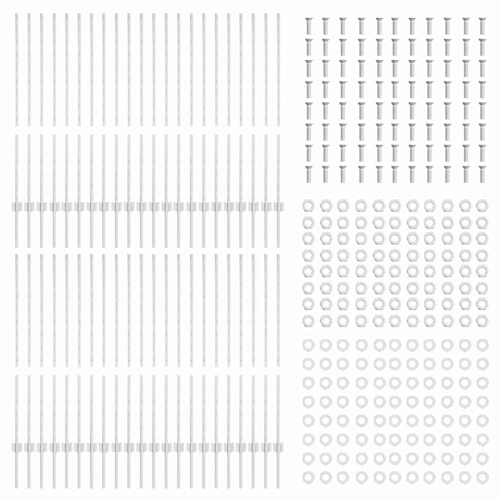Fence Post 44 pcs Silver 160 cm Steel