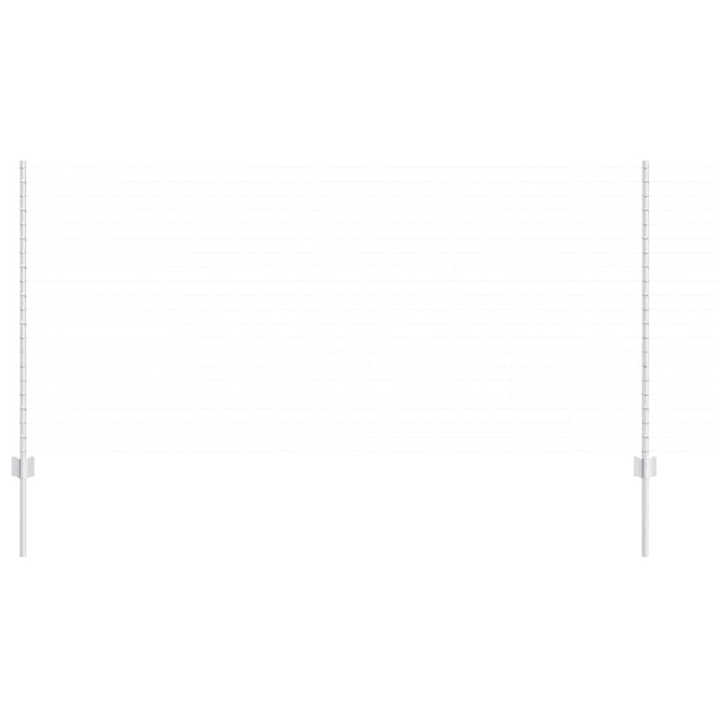 Fence Post 44 pcs Silver 160 cm Steel