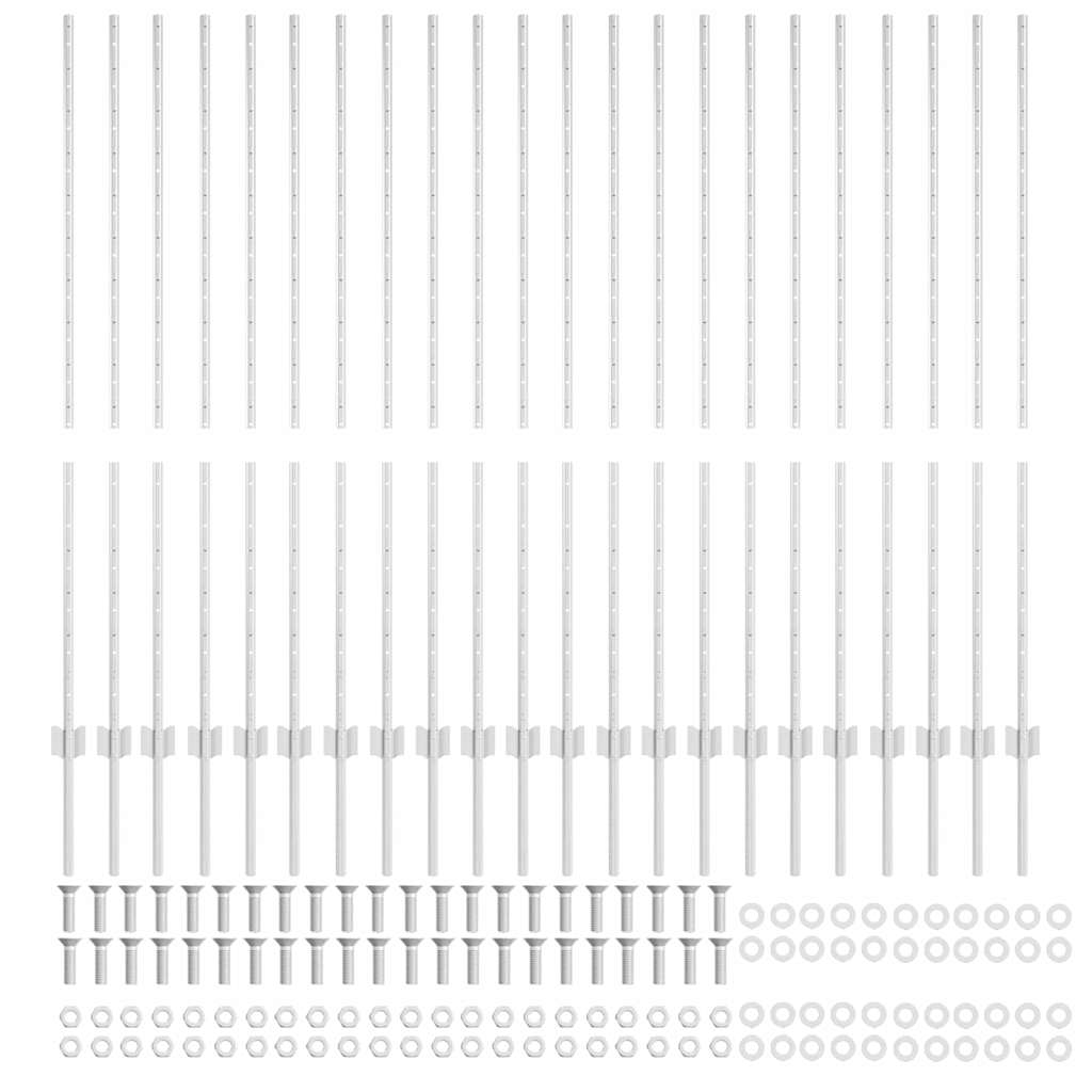 Fence Post 22 pcs Silver 180 cm Steel