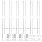 Fence Post 22 pcs Silver 180 cm Steel