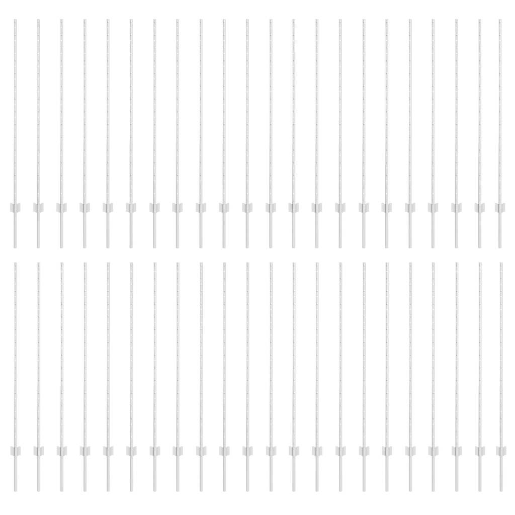 Fence Post 44 pcs Silver 180 cm Steel