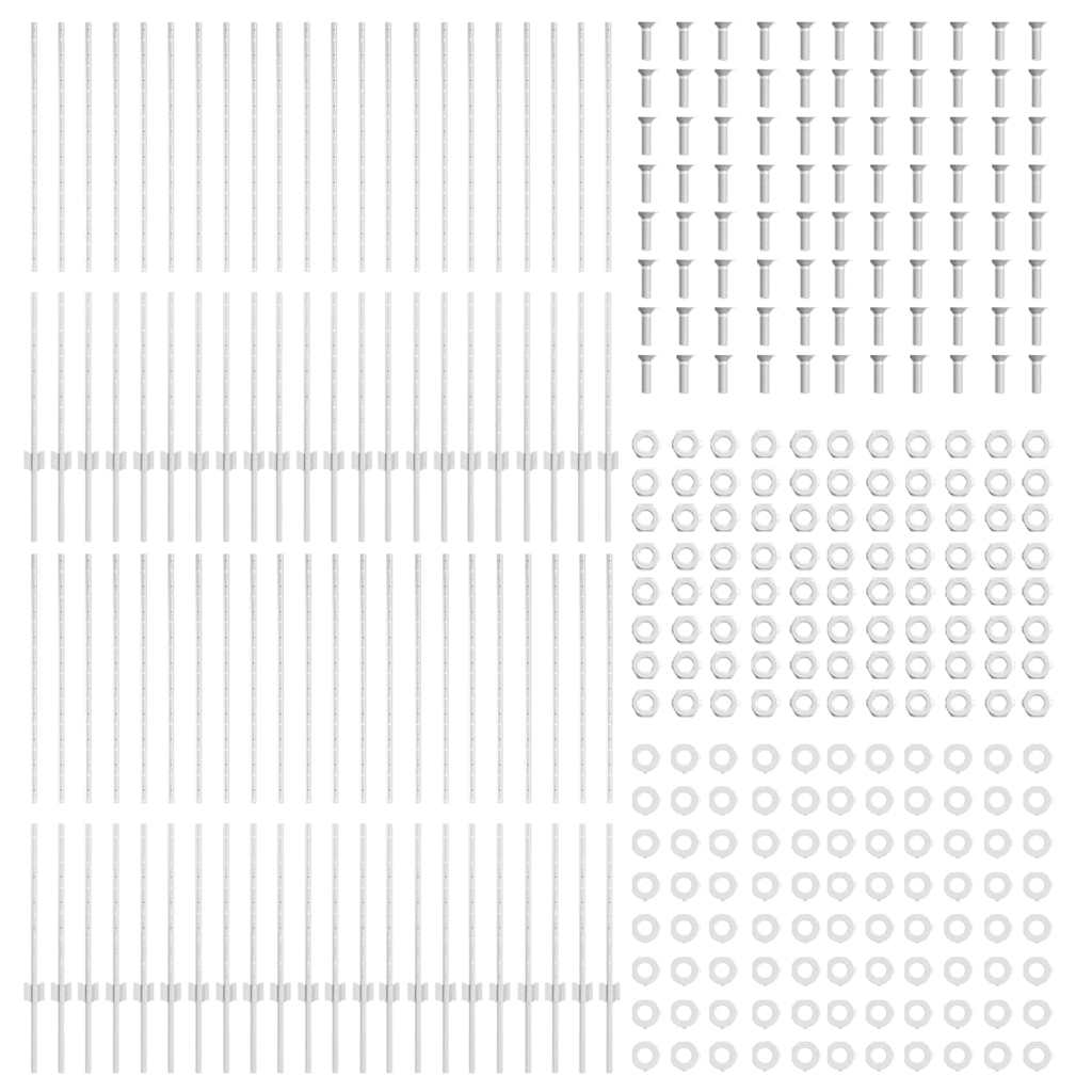 Fence Post 44 pcs Silver 180 cm Steel
