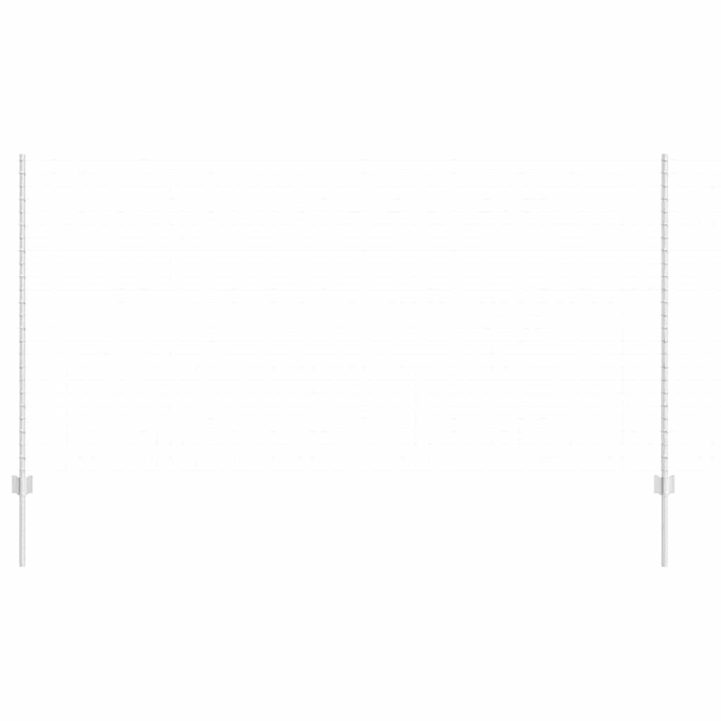 Fence Post 44 pcs Silver 180 cm Steel