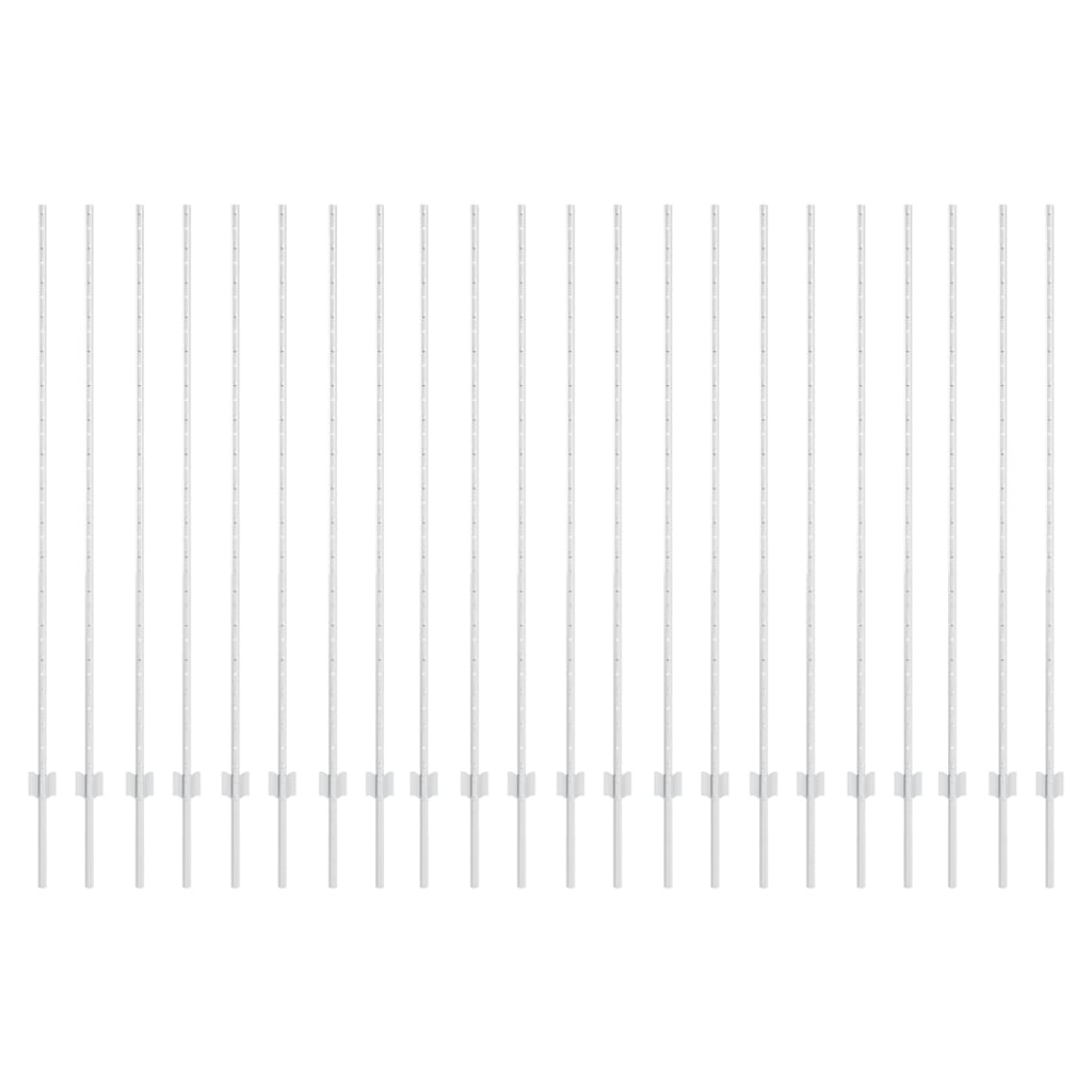 Fence Post 22 pcs Silver 200 cm Steel