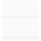 Fence Post 44 pcs Silver 200 cm Steel