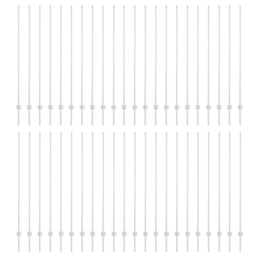 Fence Post 44 pcs Silver 200 cm Steel