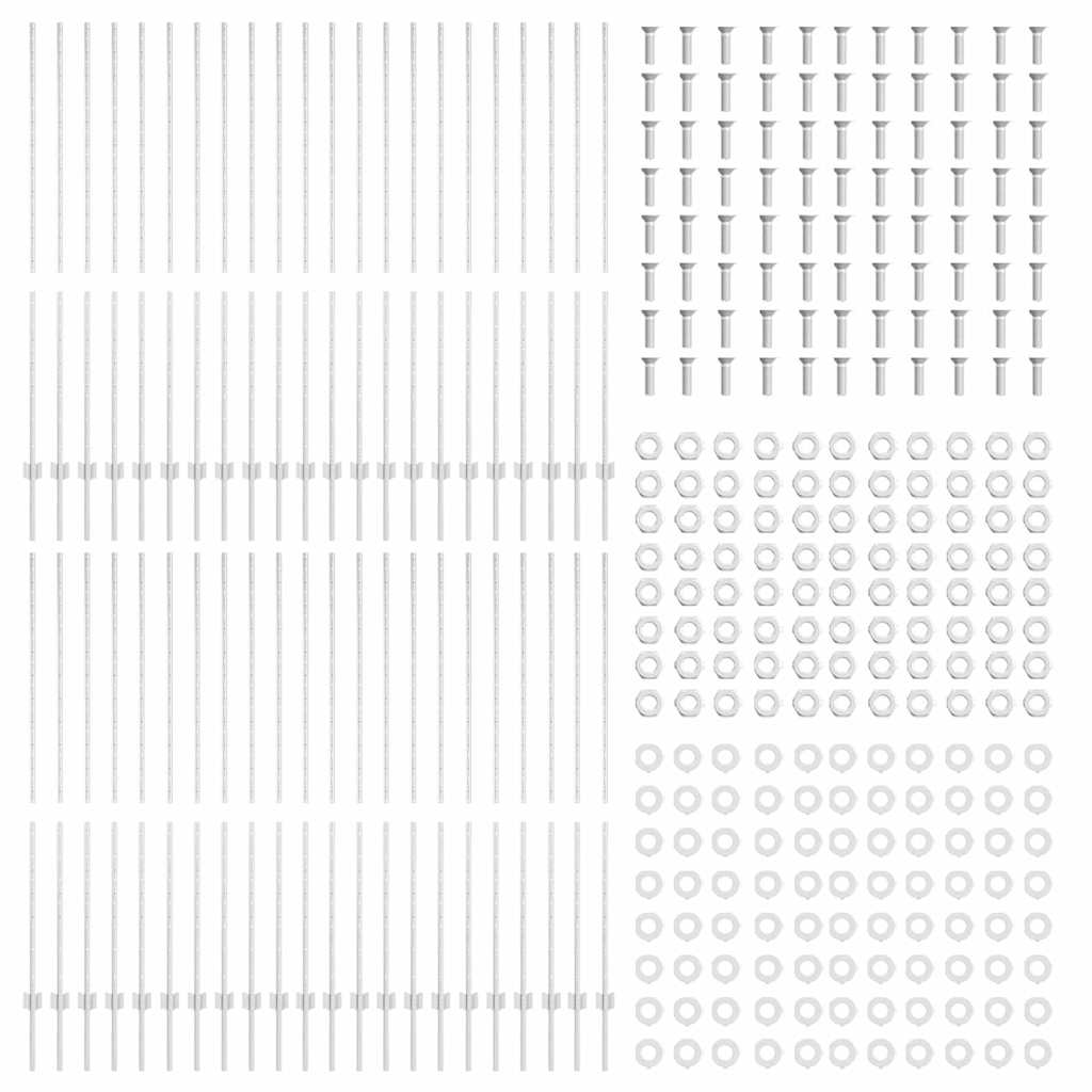 Fence Post 44 pcs Silver 200 cm Steel