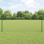 Fence with Post Green 0.8 x 10 m Steel and PVC