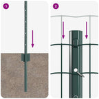 Fence with Post Green 0.8 x 10 m Steel and PVC