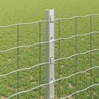 Fence with Post Silver 1.2 x 10 m Steel