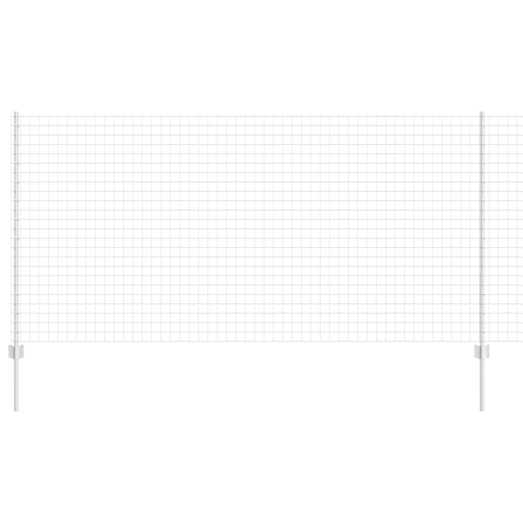 Fence with Post Silver 1.2 x 10 m Steel