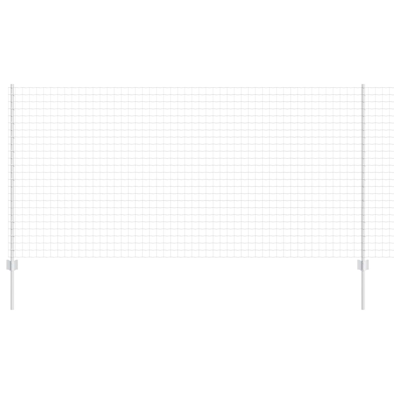 Fence with Post Silver 1.2 x 10 m Steel